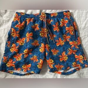 BUGATCHI MEN'S GRAPHIC SWIM TRUNKS BOARD SHORTS BOTTOMS BLUE Size XL. B10